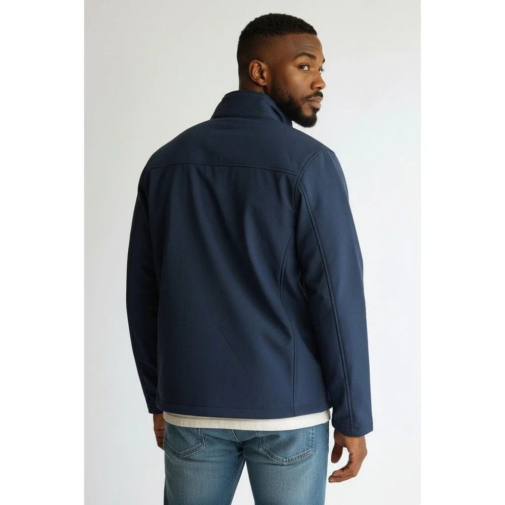 Free Country Men Jacket Size M Navy Super Softshell Wind Breaker Water Resistant